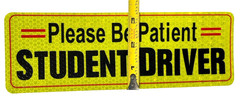 Student Driver – 9″ Long Reflective Car Tag – Please Be Patient – Glowing Magnet