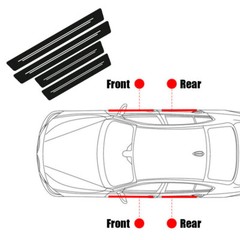 4x Carbon Fiber Stickers Door Plate Sill Scuff Film Anti-Scratch Car Accessories