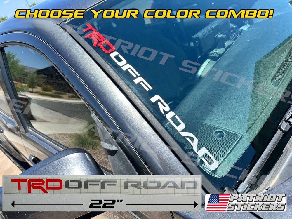 22″ TRD Off Road Windshield Sticker Decal, Fits Toyota Tacoma, 4Runner, FJ