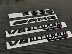 Gloss Black E63S AMG Biturbo 4matic+ emblem badge For Mercedes-Benz E63 AMG W213