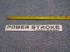 6.4L 6.4 POWER STROKE TURBO DIESEL EMBLEM FITS FORD F250 F350 BLACK ON WHITE 15″