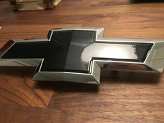 CJ 2 Silverado Gloss Black Universal Chevy Bowtie Sticker Emblem