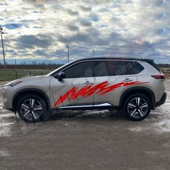 Surf Wave style DOOR Stripes Sticker For Nissan Rogue X-trail Sport T33 bar trim