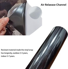 6D Carbon Fiber Vinyl Self Adhesive Film, High Gloss Black Carbon Fiber Vinyl Wr
