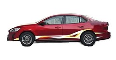 Fit For Ford Focus Graphics Flame Sticker Distorted Stripe Car Side Vinyl Decals