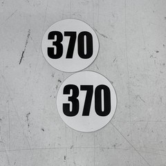 5″ Height Round Circle White Magnetic Racing Number 370 Magnet 2pcs