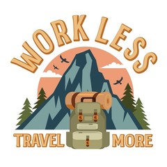 Travel Sticker (3 Inch) Work Less Travel More Family Memories Priorities !