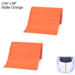 2x 3.54″ x 59″ Matte Orange Car Hood DIY Vinyl Tape Racing Stripes Sticker Decal