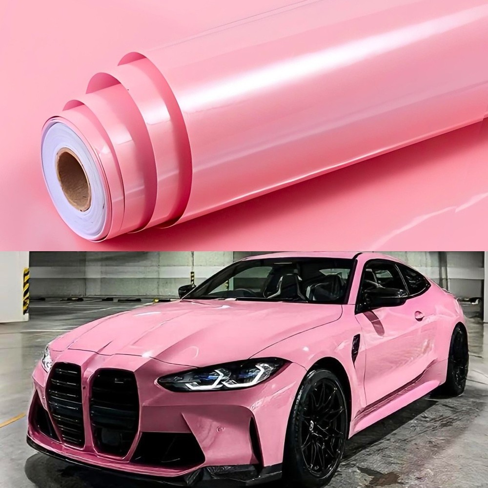 Crystal Pink Premium High Gloss Vinyl Film Wrap Sticker Decal Air Bubble Free