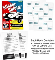 Durable Windshield Sticker Applicator with 4 Rectangular Sheets Included