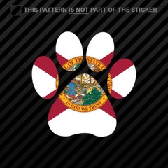 Florida State Shaped Paw Print Sticker Self Adhesive Vinyl Dog Cat Pet Puppy