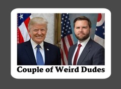 Sticker – Weird Dudes – Trump & Vance – 2024 Election Harris For President Walz