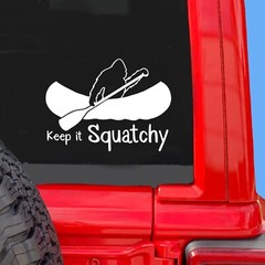 Big Foot Car Decal – Bigfoot and Canoe Decal.