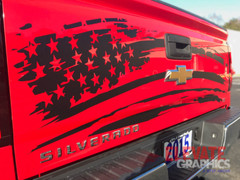 2007-2018 For Chevy Silverado Decals Flag Stripes Tailgate Graphic Vinyl Sticker