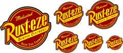 6 X RUST-EZE WATERPROOF VINYL CAR STICKERS RUSTEZE . DECALS , cars bumpers
