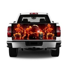 Rock Skull Vinyl Car Trunk Tailgate Wrap Graphic Decal Sticker LAMINATED #122