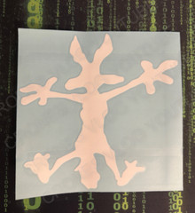 Funny looney Cartoon Roadrunner Splat Dent Cover window DECAL/STICKER 8” White