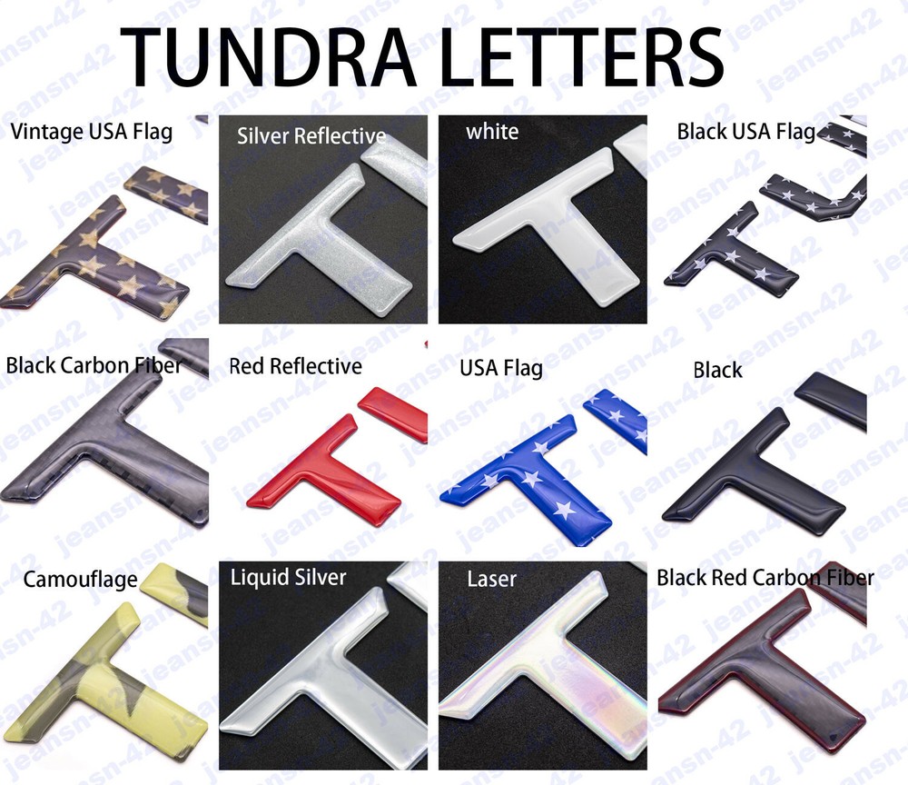 Domed 3D Raised Tailgate Insert Letters Decal for 2014-2020 Toyota Tundra
