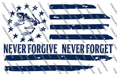 Bone Frog,Never Forgive,Never Forget,Flag,We The People,Military,,,Vinyl Decal