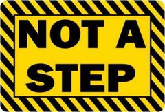 3in x 2in Do Not Step Here Permanent Vinyl Sticker Wall Sign Door Window Decal