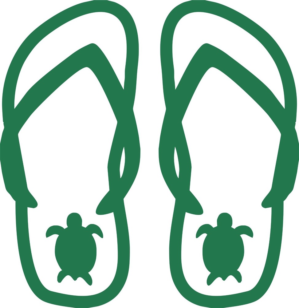 Turtle Flip Flops Beach Feet Toes Sand Car Truck Window Vinyl Decal Sticker