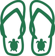 Turtle Flip Flops Beach Feet Toes Sand Car Truck Window Vinyl Decal Sticker