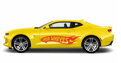 Large Hot Wheels Flames Car Body Vinyl Sticker Decals – Set of 2 – Left / Right