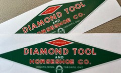 Diamond Tool Box Logo Green Orange White Vinyl Decals For Custom Box 4 1/2” Set2