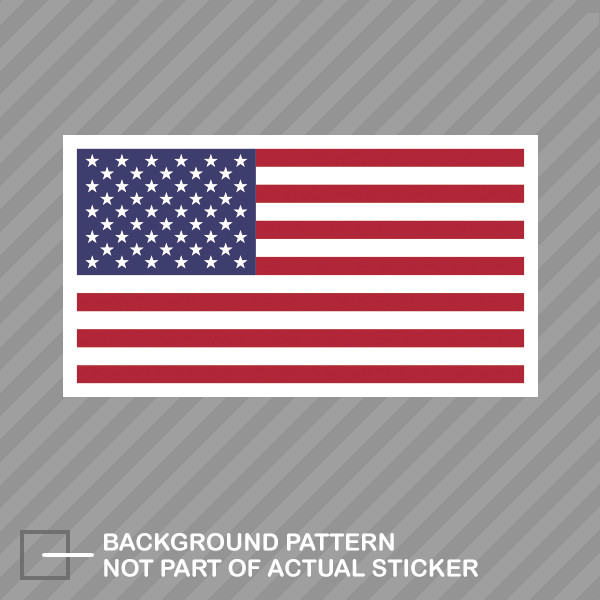 American Flag White Border Sticker Decal Vinyl USA America US flags