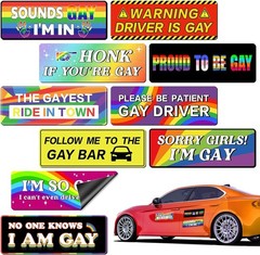 Funny Car Magnets 10 Pack Gay Bumper Magnetic Stickers Waterproof Reusable