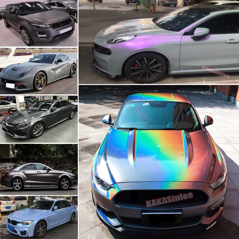 Air Release Grey Chameleon Pearl Metal Satin Chrome Car Vinyl Wrap Sticker BOUS