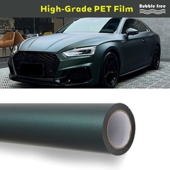 5FTx50FT PET Matte Super Dark Green Self-Adhesive Air Release Vinyl Wrap