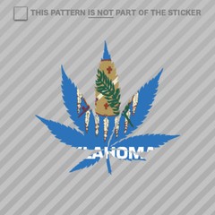 Oklahoma Flag Weed Marijuana Leaf Sticker Self Adhesive Vinyl 420 hemp