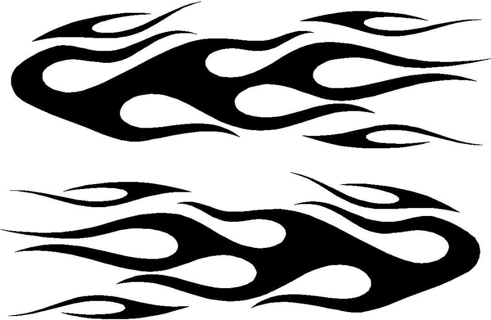 Flame set vinyl decal sticker racing graphic, left & right sides any color, big