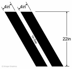 Hash Mark Stripes 3M Grand Sport Fender Bar Decals for Toyota Tacoma or Tundra