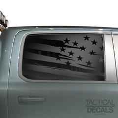 Distressed USA Flag Decals for Ram 1500 Rebel Rear Door window2019-2024