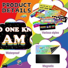 Funny Car Magnets 10 Pack Gay Bumper Magnetic Stickers Waterproof Reusable