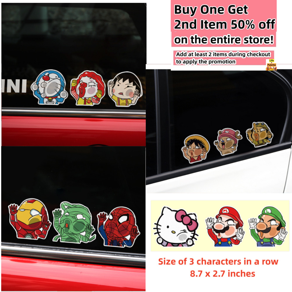 Funny Mario Spider Man One Piece Iron Decal Sticker Vinyl Auto Car Truck Window