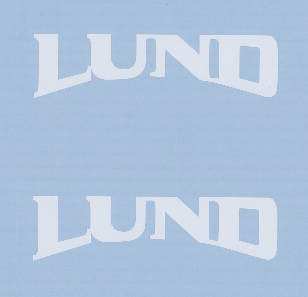 2x LUND BOATS 8″ White Decals Stickers Trucks Trailers Window Decal