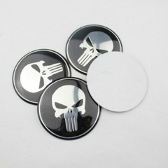 4PCS 2.5″/ 65MM Skull Car Wheel Center Cap Badge Vinyl Decal Stickers