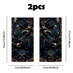 2pcs Floral Pattern Car Sticker Waterproof Scratch Resistant Holiday Decoration