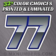 3 Motorcycle Number Plate Race Color Decals Sticker MX ATV SX BMX Dirt Bike Kart