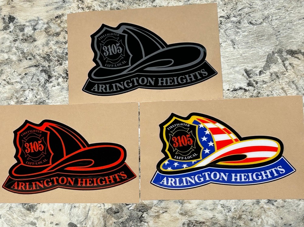 ARLINGTON HEIGHTS FIRE DEPARTMENT STICKERS 3 HIGH QUALITY UV RESISTANT DECALS