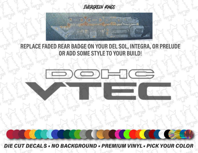 Dohc Vtec Rear Sticker Badge Emblem Nameplate for Honda Prelude Integra Del Sol