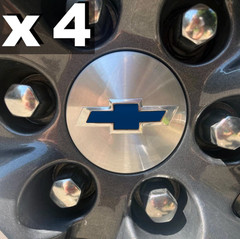 x4 Matte BLUE Wheels 2.1” Bowtie Overlay Chevy Tahoe 2015-2025 NOT VINYL