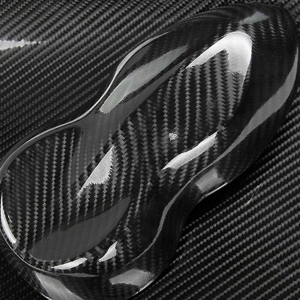 Car Accessories CARBON FIBER Self Adhesive Vinyl Sticker Wrap Hood Roof 5D BLACK