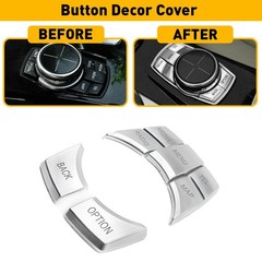 1/2set 7 Multi-Media Cover Button Decor Trim For BMW 3 4 5 6 X5 X6 Series iDRIVE