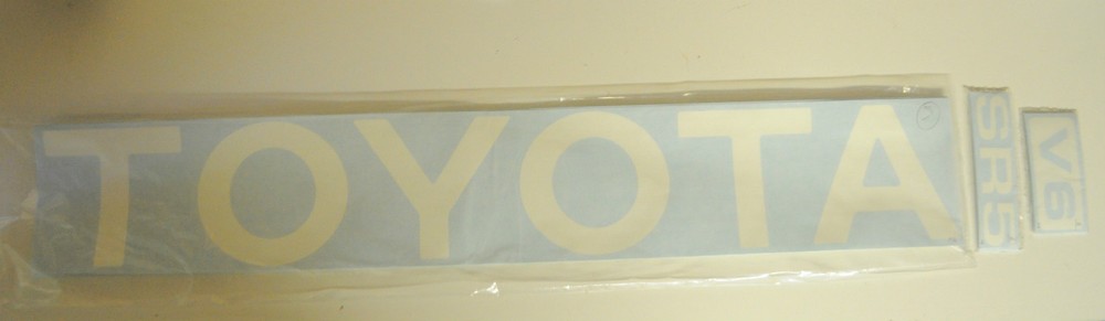 WHITE TOYOTA TRUCK TAILGATE LOGOS DECAL 89-95 pickup LETTERS STRIPE V6 SR5