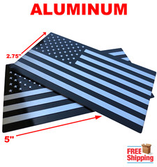 (2 PACK) 3D METAL American Flag Sticker Decal Emblem Truck, Car 5″ x 2.75″