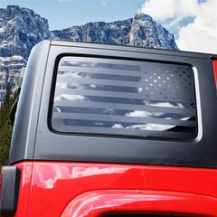 American Flag Car Rear Side Window Decal For 2007-17 Jeep Wrangler JK JKU 4Door